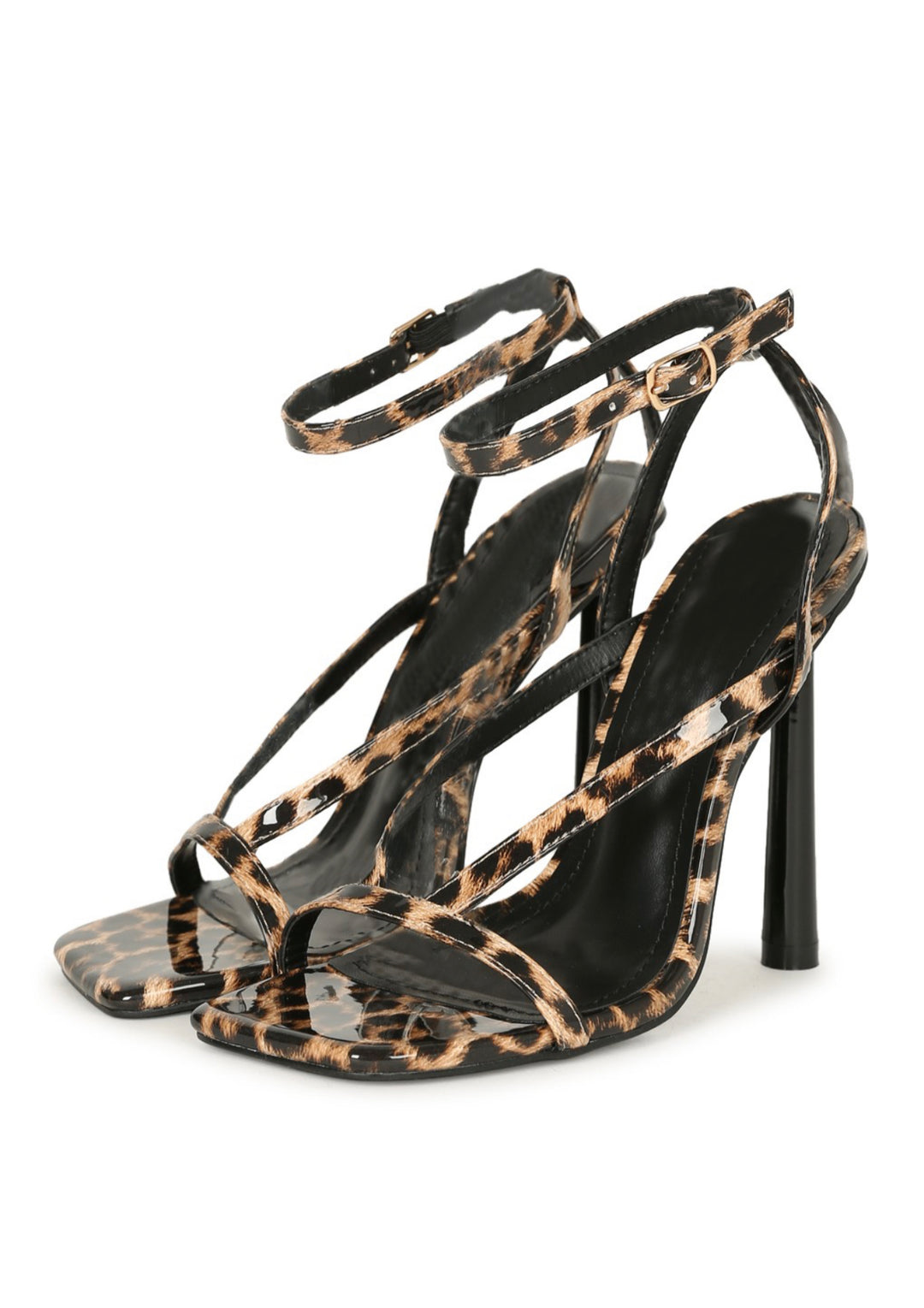 Lola Leopard Print Ankle Strap Stiletto Heels