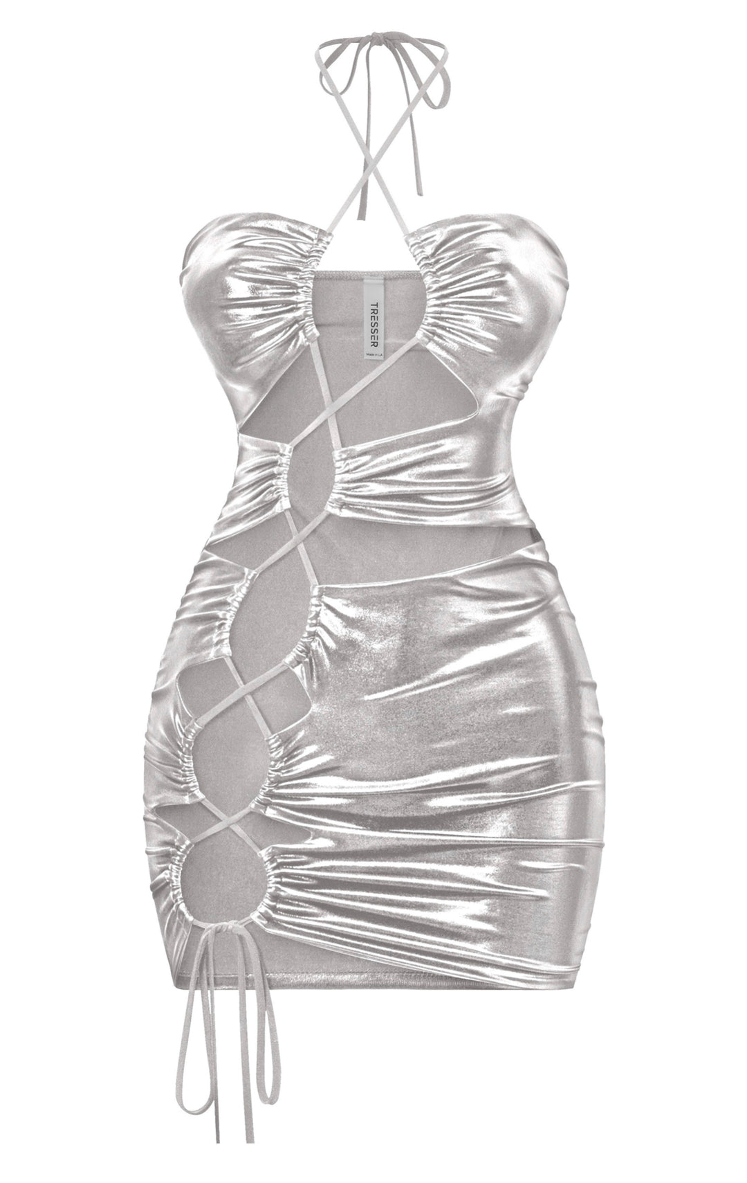 Sabrina Sleeveless Side Cutouts Halter Mini Dress