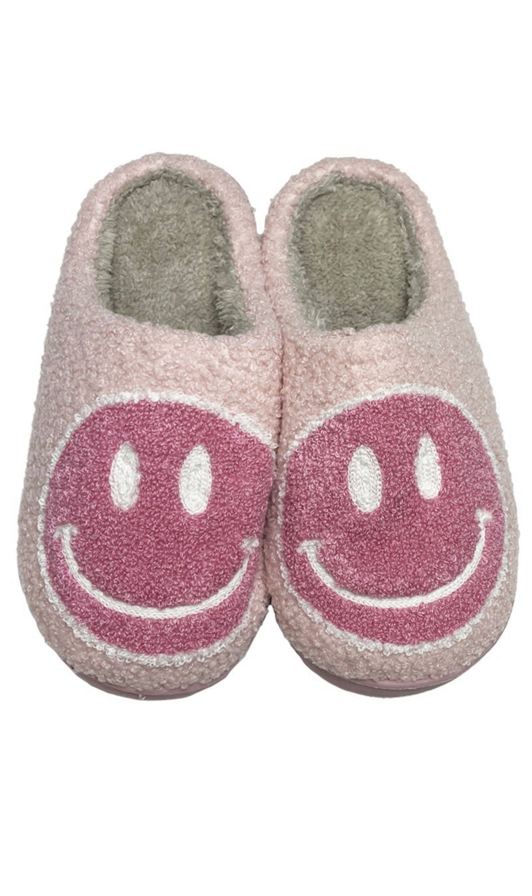 Vintage Light Pink Smiley Face Slippers
