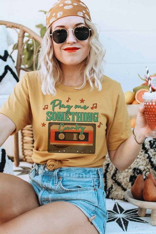 PLAY ME SOMETHING COUNTRY GRAPHIC TEE - Style Baby OMG Fashion Boutique - Stylebabyomg - Buy - Aesthetic Baddie Outfits - Babyboo - OOTD - Shie 