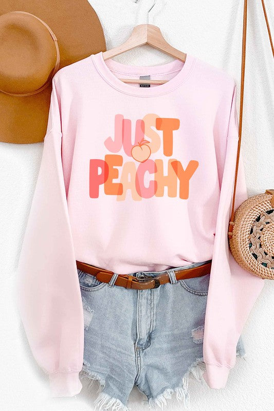 JUST PEACHY GRAPHIC SWEATSHIRT - Style Baby OMG Fashion Boutique - Stylebabyomg - Buy - Aesthetic Baddie Outfits - Babyboo - OOTD - Shie 