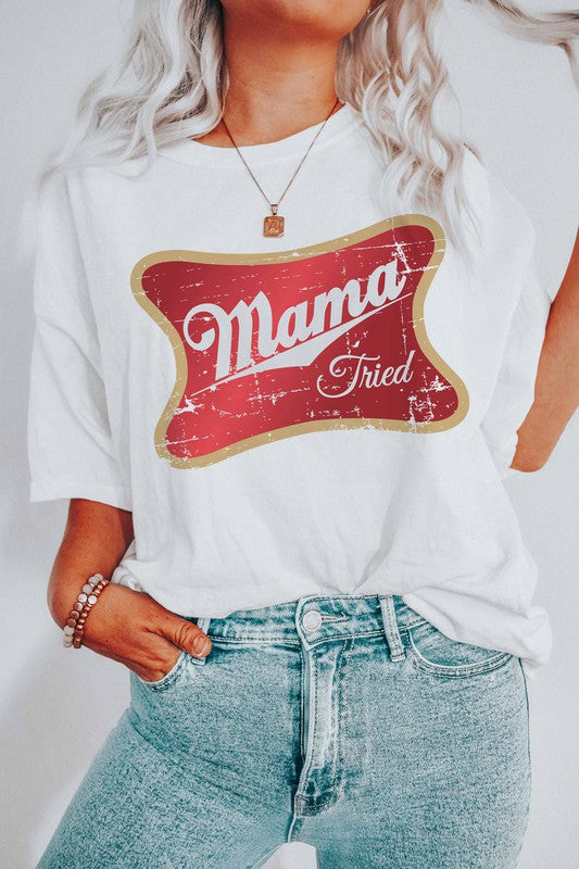 MAMA TRIED GRAPHIC TEE - Style Baby OMG Fashion Boutique - Stylebabyomg - Buy - Aesthetic Baddie Outfits - Babyboo - OOTD - Shie 