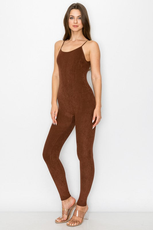 Amexlie Textured Seamless Jumpsuit (Brown) - Style Baby OMG Fashion Boutique - Stylebabyomg - Buy - Aesthetic Baddie Outfits - Babyboo - OOTD - Shie 