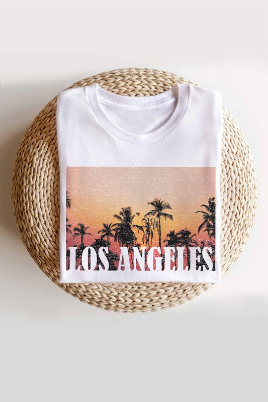 LOS ANGELES SUNSET GRAPHIC TEE - Style Baby OMG Fashion Boutique - Stylebabyomg - Buy - Aesthetic Baddie Outfits - Babyboo - OOTD - Shie 