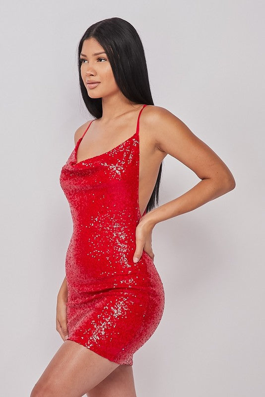 Booboo Red Sparkly Mini Dress - Style Baby OMG Fashion Boutique - Stylebabyomg - Buy - Aesthetic Baddie Outfits - Babyboo - OOTD - Shie 