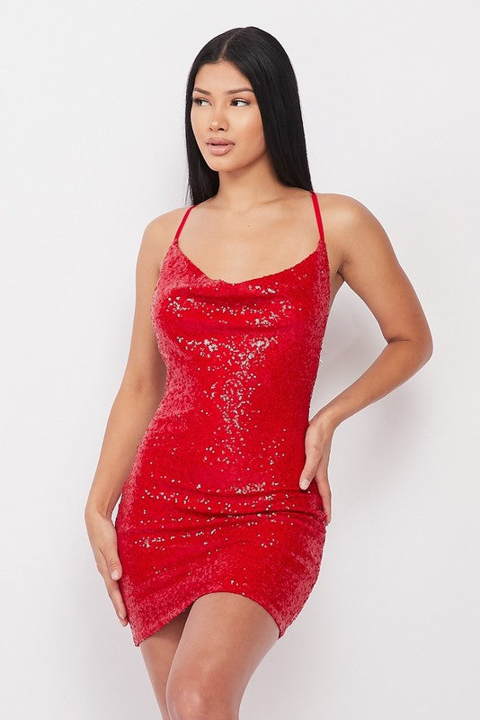 Booboo Red Sparkly Mini Dress - Style Baby OMG Fashion Boutique - Stylebabyomg - Buy - Aesthetic Baddie Outfits - Babyboo - OOTD - Shie 
