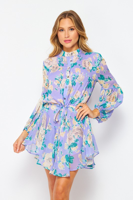 Cici Long Sleeve Oliphant Mini Dress (Lavender) - Style Baby OMG Fashion Boutique - Stylebabyomg - Buy - Aesthetic Baddie Outfits - Babyboo - OOTD - Shie 