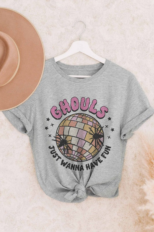 GHOULS JUST WANNA HAVE FUN GRAPHIC TEE - Style Baby OMG Fashion Boutique - Stylebabyomg - Buy - Aesthetic Baddie Outfits - Babyboo - OOTD - Shie 