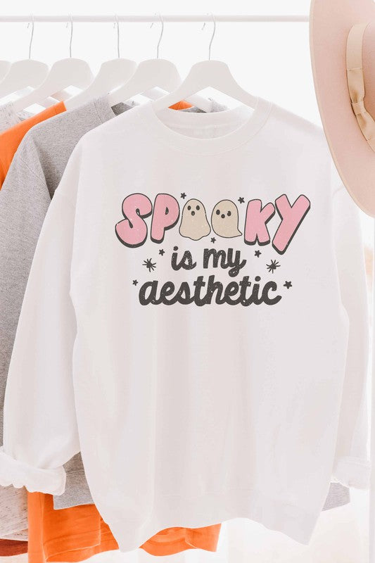 SPOOKY IS MY AESTHETIC GRAPHIC SWEATSHIRT - Style Baby OMG Fashion Boutique - Stylebabyomg - Buy - Aesthetic Baddie Outfits - Babyboo - OOTD - Shie 