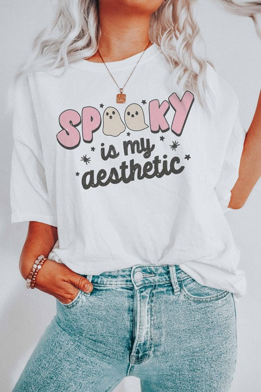 SPOOKY IS MY AESTHETIC GRAPHIC TEE PLUS SIZE - Style Baby OMG Fashion Boutique - Stylebabyomg - Buy - Aesthetic Baddie Outfits - Babyboo - OOTD - Shie 