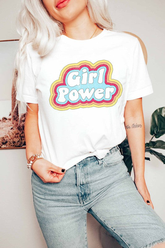 GIRL POWER GRAPHIC TEE PLUS SIZE - Style Baby OMG Fashion Boutique - Stylebabyomg - Buy - Aesthetic Baddie Outfits - Babyboo - OOTD - Shie 