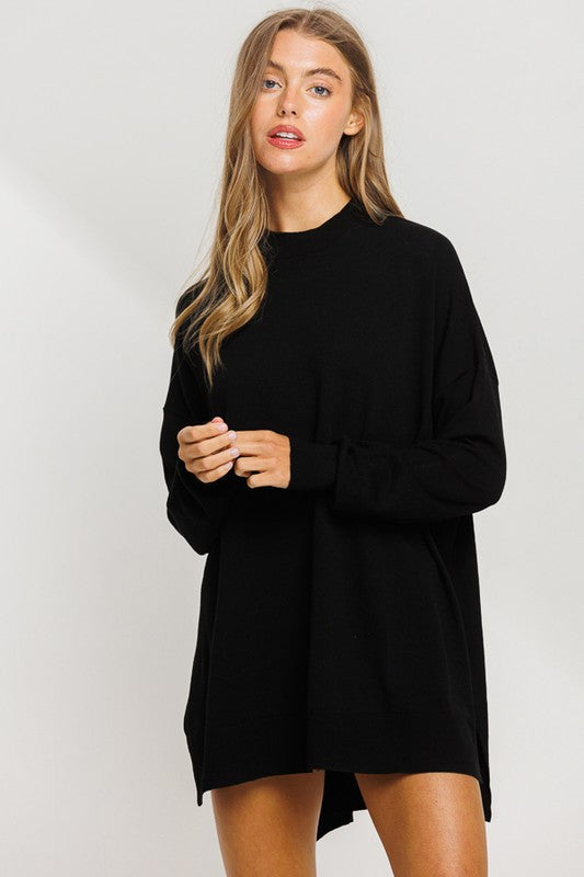 MANDY RELAXED FIT BLACK SWEATER - Style Baby OMG Fashion Boutique - Stylebabyomg - Buy - Aesthetic Baddie Outfits - Babyboo - OOTD - Shie 