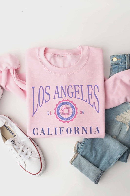 LOS ANGELES CALIFORNIA GRAPHIC SWEATSHIRT - Style Baby OMG Fashion Boutique - Stylebabyomg - Buy - Aesthetic Baddie Outfits - Babyboo - OOTD - Shie 