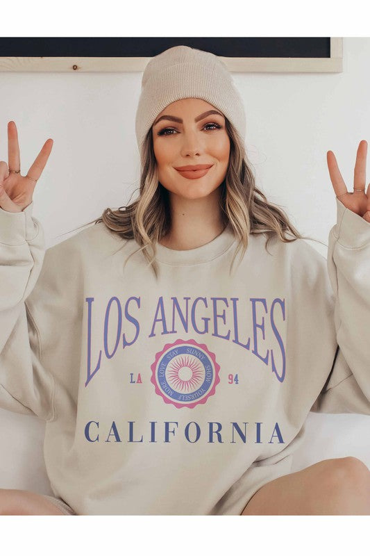 LOS ANGELES CALIFORNIA SWEATSHIRT PLUS SIZE - Style Baby OMG Fashion Boutique - Stylebabyomg - Buy - Aesthetic Baddie Outfits - Babyboo - OOTD - Shie 