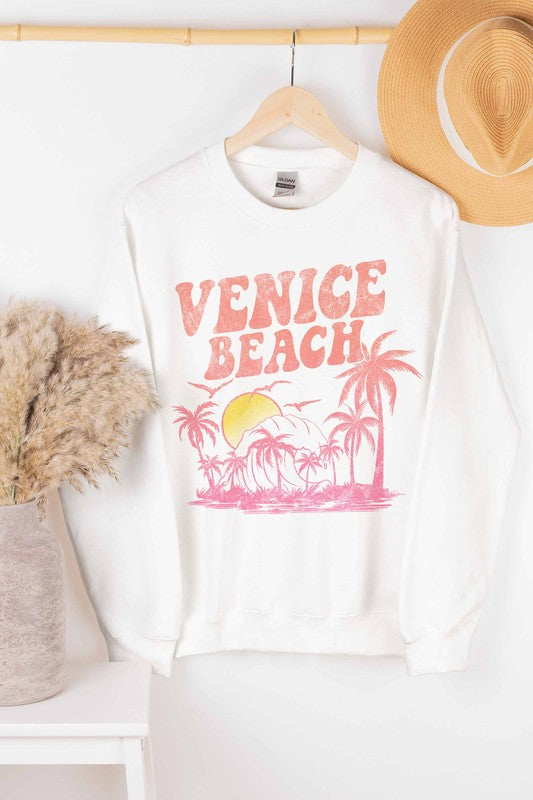 VENICE BEACH CALIFORNIA GRAPHIC SWEATSHIRT - Style Baby OMG Fashion Boutique - Stylebabyomg - Buy - Aesthetic Baddie Outfits - Babyboo - OOTD - Shie 
