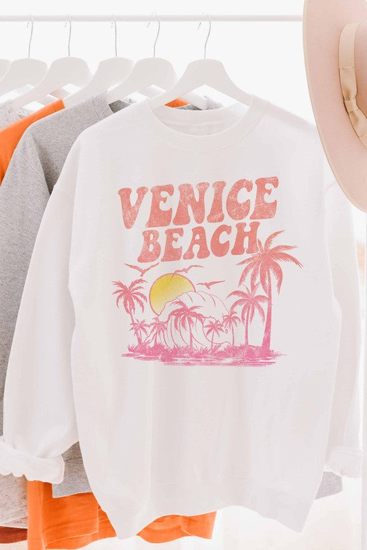 VENICE BEACH CALIFORNIA GRAPHIC SWEATSHIRT - Style Baby OMG Fashion Boutique - Stylebabyomg - Buy - Aesthetic Baddie Outfits - Babyboo - OOTD - Shie 