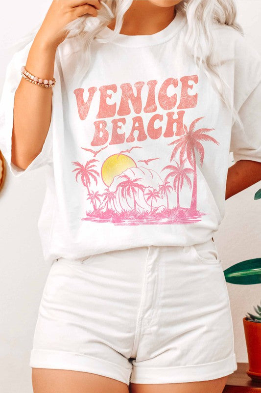 VENICE BEACH CALIFORNIA GRAPHIC TEE PLUS SIZE - Style Baby OMG Fashion Boutique - Stylebabyomg - Buy - Aesthetic Baddie Outfits - Babyboo - OOTD - Shie 