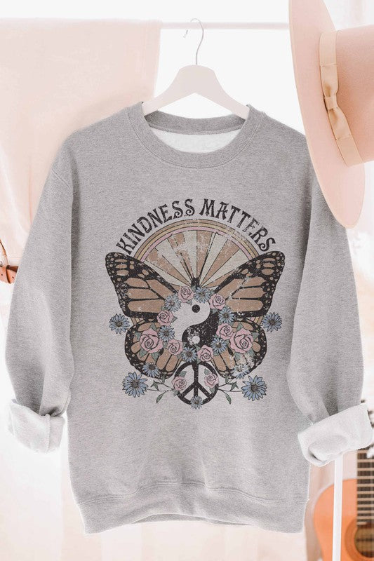 KINDNESS MATTERS GRAPHIC SWEATSHIRT - Style Baby OMG Fashion Boutique - Stylebabyomg - Buy - Aesthetic Baddie Outfits - Babyboo - OOTD - Shie 