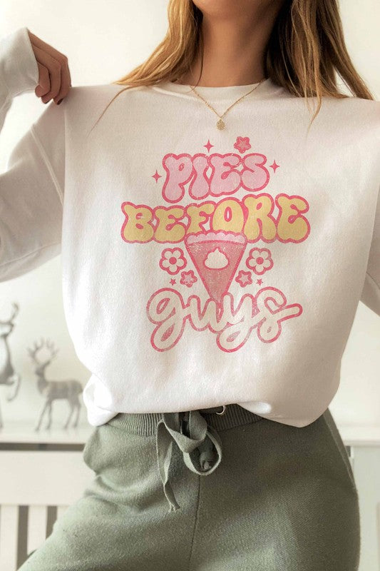 PIES BEFORE GUYS SWEATSHIRT PLUS SIZE - Style Baby OMG Fashion Boutique - Stylebabyomg - Buy - Aesthetic Baddie Outfits - Babyboo - OOTD - Shie 