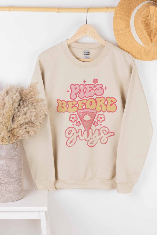 PIES BEFORE GUYS SWEATSHIRT PLUS SIZE - Style Baby OMG Fashion Boutique - Stylebabyomg - Buy - Aesthetic Baddie Outfits - Babyboo - OOTD - Shie 