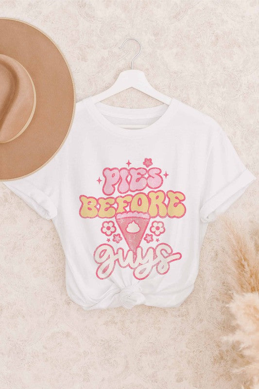PIES BEFORE GUYS GRAPHIC TEE PLUS SIZE - Style Baby OMG Fashion Boutique - Stylebabyomg - Buy - Aesthetic Baddie Outfits - Babyboo - OOTD - Shie 