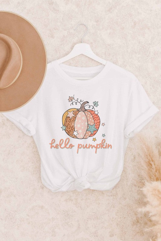 HELLO PUMPKIN GRAPHIC TEE PLUS SIZE - Style Baby OMG Fashion Boutique - Stylebabyomg - Buy - Aesthetic Baddie Outfits - Babyboo - OOTD - Shie 