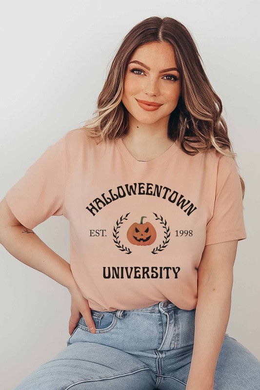 HALLOWEEN TOWN UNIVERSITY GRAPHIC TEE PLUS SIZE - Style Baby OMG Fashion Boutique - Stylebabyomg - Buy - Aesthetic Baddie Outfits - Babyboo - OOTD - Shie 