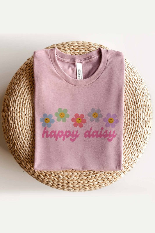 HAPPY DAISY GRAPHIC TEE - Style Baby OMG Fashion Boutique - Stylebabyomg - Buy - Aesthetic Baddie Outfits - Babyboo - OOTD - Shie 