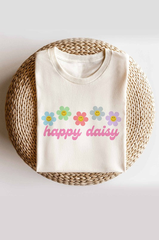 HAPPY DAISY GRAPHIC TEE PLUS SIZE - Style Baby OMG Fashion Boutique - Stylebabyomg - Buy - Aesthetic Baddie Outfits - Babyboo - OOTD - Shie 