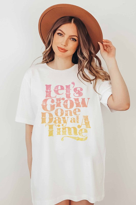 LET'S GROW ONE DAY GRAPHIC TEE - Style Baby OMG Fashion Boutique - Stylebabyomg - Buy - Aesthetic Baddie Outfits - Babyboo - OOTD - Shie 