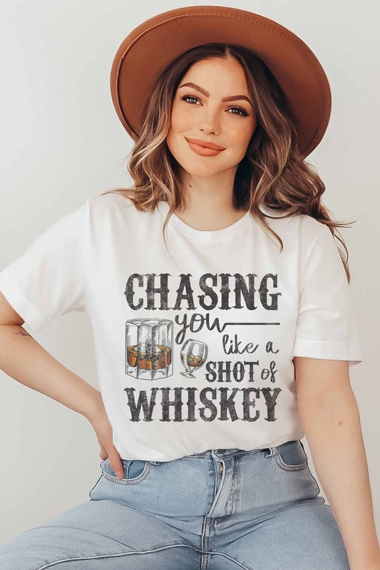 CHASING WHISKEY GRAPHIC TEE PLUS SIZE - Style Baby OMG Fashion Boutique - Stylebabyomg - Buy - Aesthetic Baddie Outfits - Babyboo - OOTD - Shie 