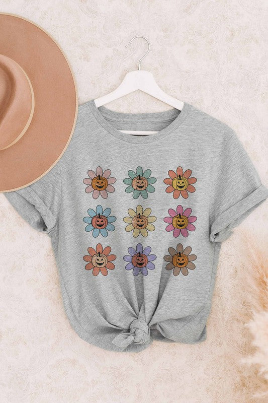 PUMKIN FLOWERS GRAPHIC TEE PLUS SIZE - Style Baby OMG Fashion Boutique - Stylebabyomg - Buy - Aesthetic Baddie Outfits - Babyboo - OOTD - Shie 