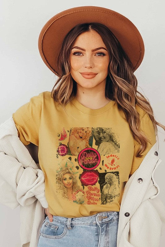 DOLLY PARTON COLLAGE GRAPHIC TEE PLUS SIZE - Style Baby OMG Fashion Boutique - Stylebabyomg - Buy - Aesthetic Baddie Outfits - Babyboo - OOTD - Shie 