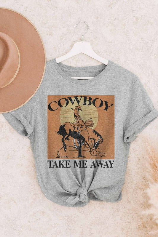 COWBOY TAKE ME AWAY GRAPHIC TEE PLUS SIZE - Style Baby OMG Fashion Boutique - Stylebabyomg - Buy - Aesthetic Baddie Outfits - Babyboo - OOTD - Shie 