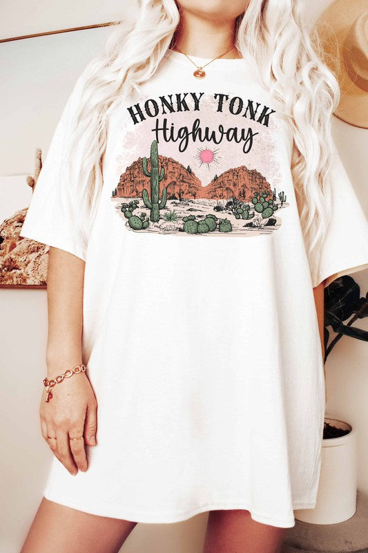 HONKY TONK HIGHWAY GRAPHIC TEE PLUS SIZE - Style Baby OMG Fashion Boutique - Stylebabyomg - Buy - Aesthetic Baddie Outfits - Babyboo - OOTD - Shie 