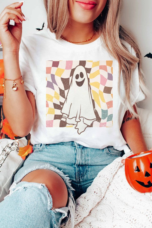 SPOOKY CHECKER GRAPHIC TEE - Style Baby OMG Fashion Boutique - Stylebabyomg - Buy - Aesthetic Baddie Outfits - Babyboo - OOTD - Shie 