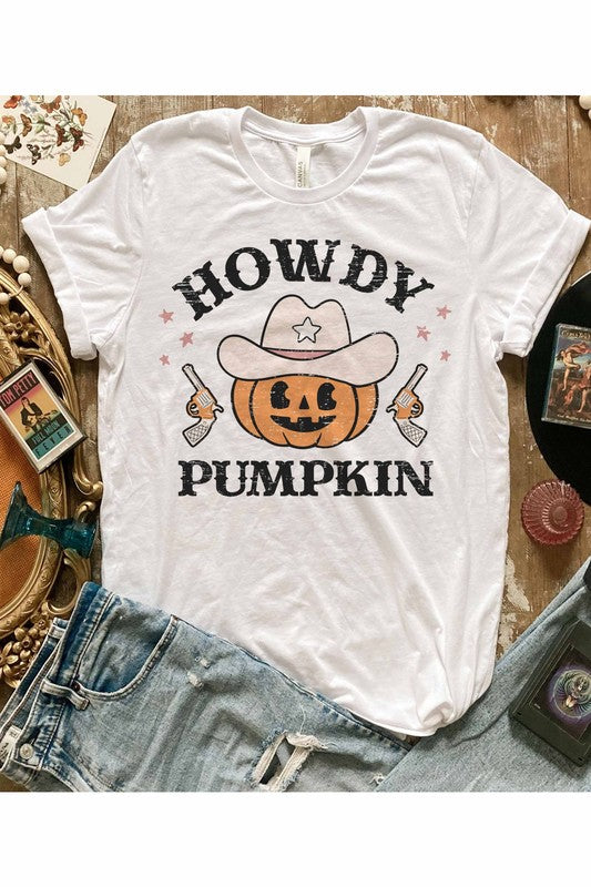 HOWDY PUMPKIN GRAPHIC TEE PLUS SIZE - Style Baby OMG Fashion Boutique - Stylebabyomg - Buy - Aesthetic Baddie Outfits - Babyboo - OOTD - Shie 