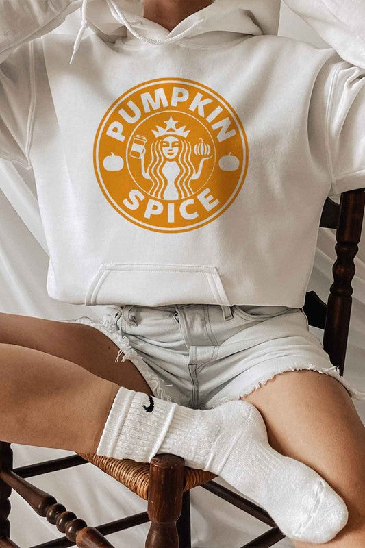 PUMPKIN SPICE GRAPHIC HOODIE PLUS SIZE - Style Baby OMG Fashion Boutique - Stylebabyomg - Buy - Aesthetic Baddie Outfits - Babyboo - OOTD - Shie 