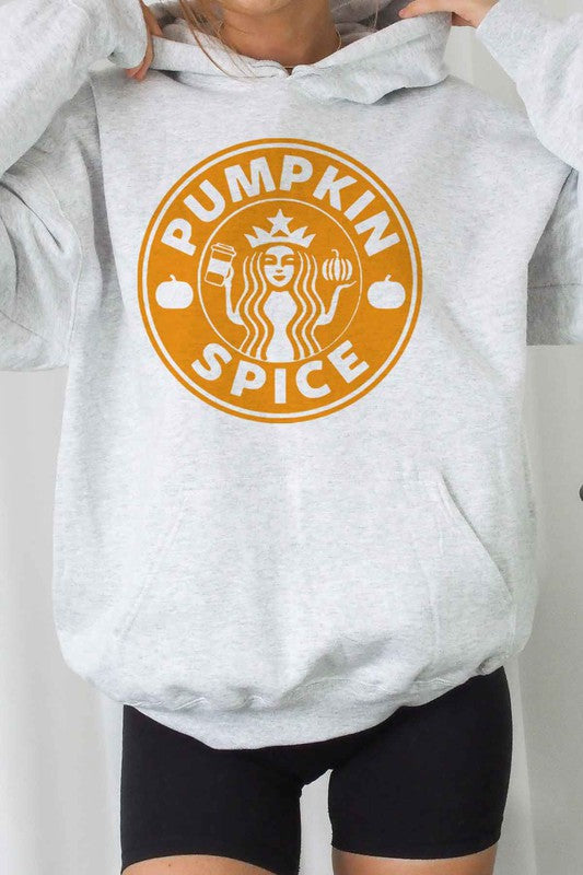PUMPKIN SPICE GRAPHIC HOODIE PLUS SIZE - Style Baby OMG Fashion Boutique - Stylebabyomg - Buy - Aesthetic Baddie Outfits - Babyboo - OOTD - Shie 