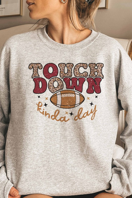 TOUCH DOWN GRAPHIC SWEATSHIRT - Style Baby OMG Fashion Boutique - Stylebabyomg - Buy - Aesthetic Baddie Outfits - Babyboo - OOTD - Shie 