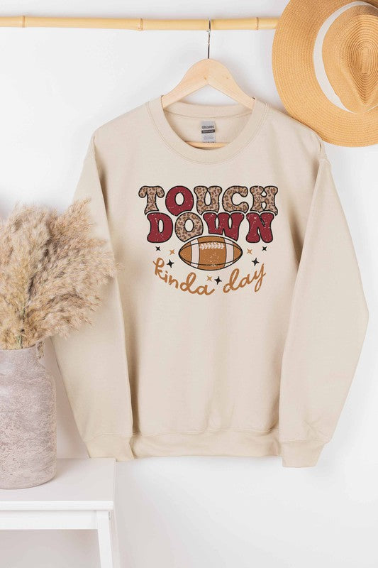 TOUCH DOWN GRAPHIC SWEATSHIRT - Style Baby OMG Fashion Boutique - Stylebabyomg - Buy - Aesthetic Baddie Outfits - Babyboo - OOTD - Shie 