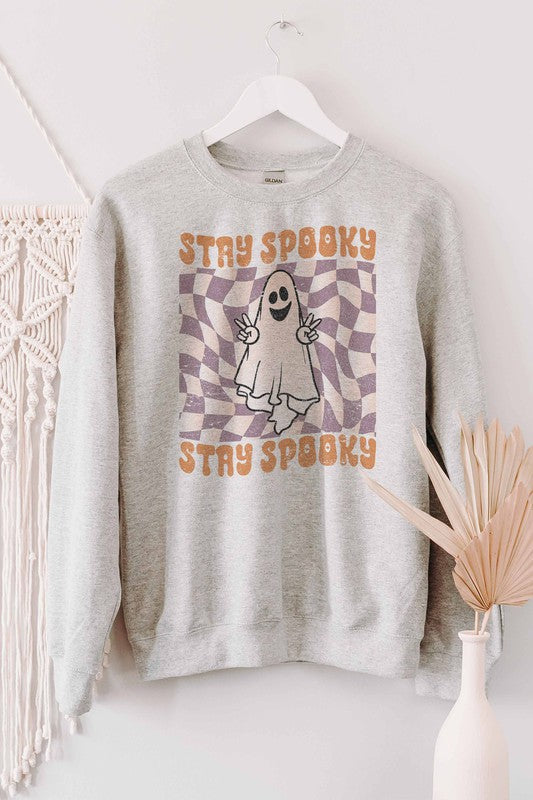 STAY SPOOKY GRAPHIC SWEATSHIRT - Style Baby OMG Fashion Boutique - Stylebabyomg - Buy - Aesthetic Baddie Outfits - Babyboo - OOTD - Shie 