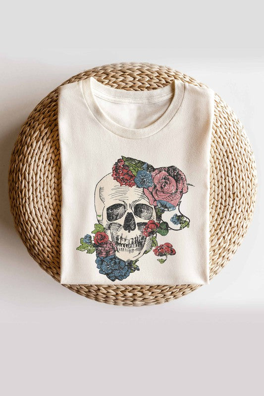 HORROR FALL FLOWERS GRAPHIC TEE PLUS SIZE - Style Baby OMG Fashion Boutique - Stylebabyomg - Buy - Aesthetic Baddie Outfits - Babyboo - OOTD - Shie 
