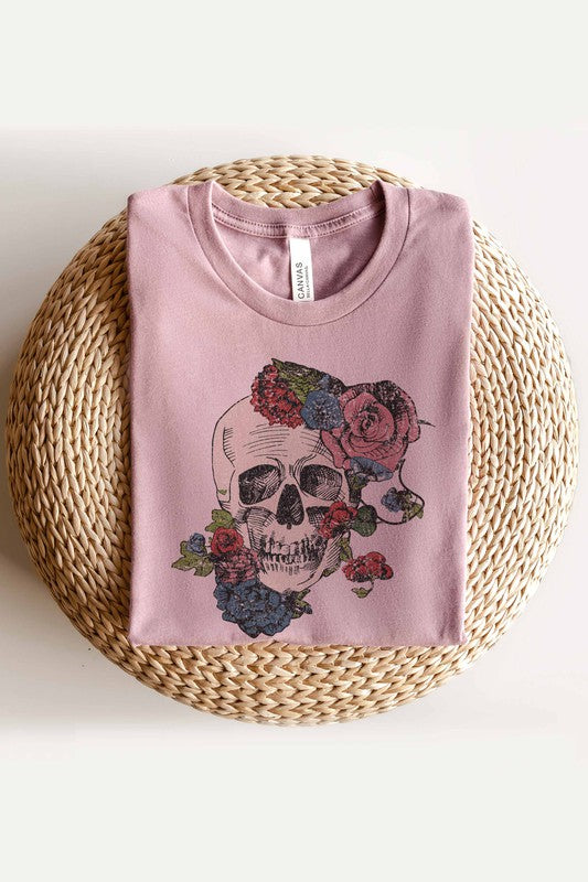 HORROR FALL FLOWERS GRAPHIC TEE - Style Baby OMG Fashion Boutique - Stylebabyomg - Buy - Aesthetic Baddie Outfits - Babyboo - OOTD - Shie 