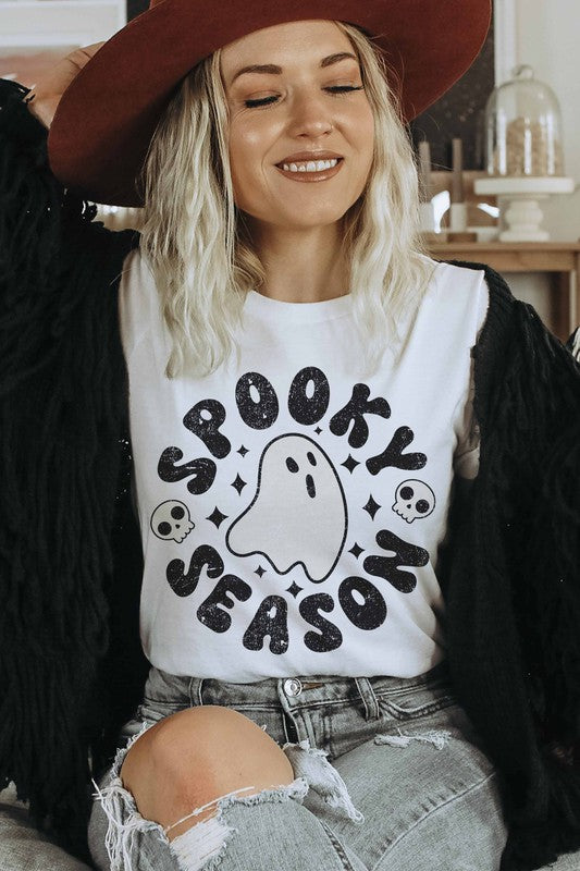SPOOKY SEASON GRAPHIC TEE PLUS SIZE - Style Baby OMG Fashion Boutique - Stylebabyomg - Buy - Aesthetic Baddie Outfits - Babyboo - OOTD - Shie 