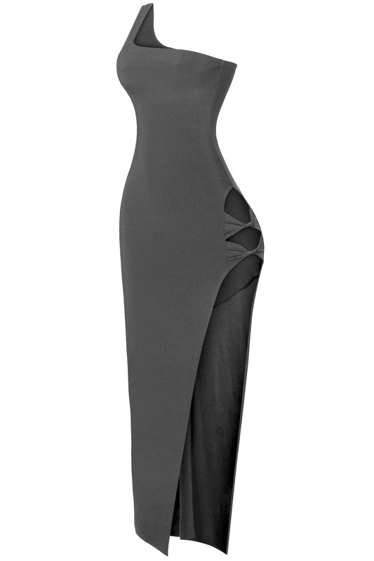 Lulu High Slit Maxi Dress (Black) - Style Baby OMG Fashion Boutique - Stylebabyomg - Buy - Aesthetic Baddie Outfits - Babyboo - OOTD - Shie 