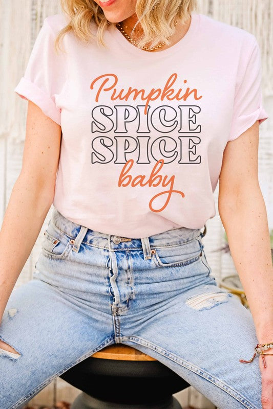 PUMPKIN SPICE BABY GRAPHIC TEE PLUS SIZE - Style Baby OMG Fashion Boutique - Stylebabyomg - Buy - Aesthetic Baddie Outfits - Babyboo - OOTD - Shie 