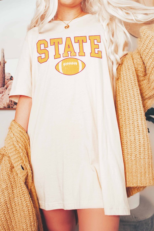 STATE FOOTBALL GRAPHIC TEE - Style Baby OMG Fashion Boutique - Stylebabyomg - Buy - Aesthetic Baddie Outfits - Babyboo - OOTD - Shie 