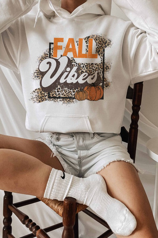 FALL VIBES PUMPKIN LEOPARD GRAPHIC HOODIE - Style Baby OMG Fashion Boutique - Stylebabyomg - Buy - Aesthetic Baddie Outfits - Babyboo - OOTD - Shie 