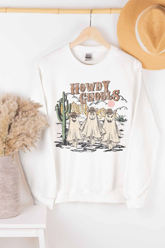 HOWDY GHOULS GRAPHIC SWEATSHIRT PLUS SIZE - Style Baby OMG Fashion Boutique - Stylebabyomg - Buy - Aesthetic Baddie Outfits - Babyboo - OOTD - Shie 